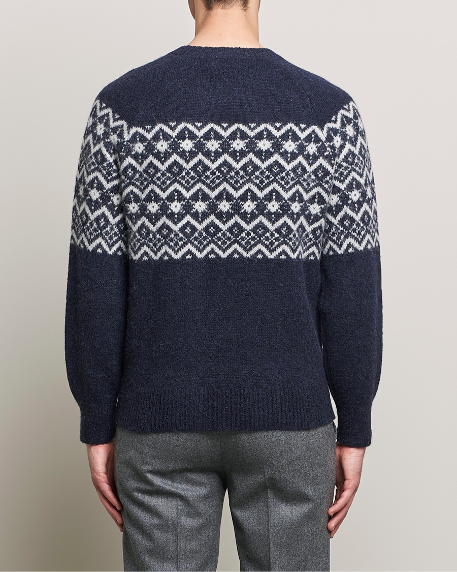 Men | Sweaters & Knitwear | Brunello Cucinelli | Alpaca Jacquard Sweater Dark Blue