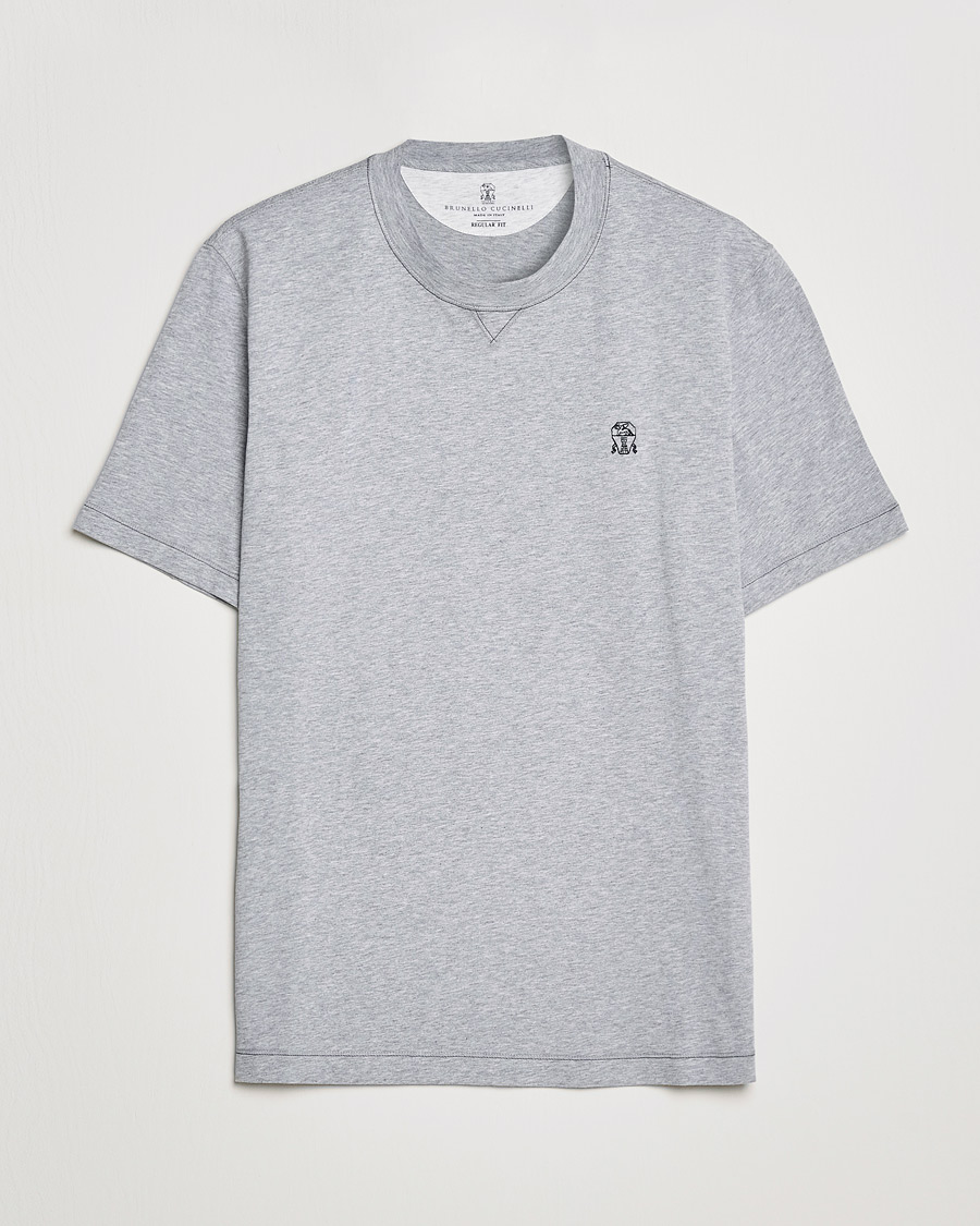 Men |  | Brunello Cucinelli | Short Sleeve Logo T-Shirt Grey Melange