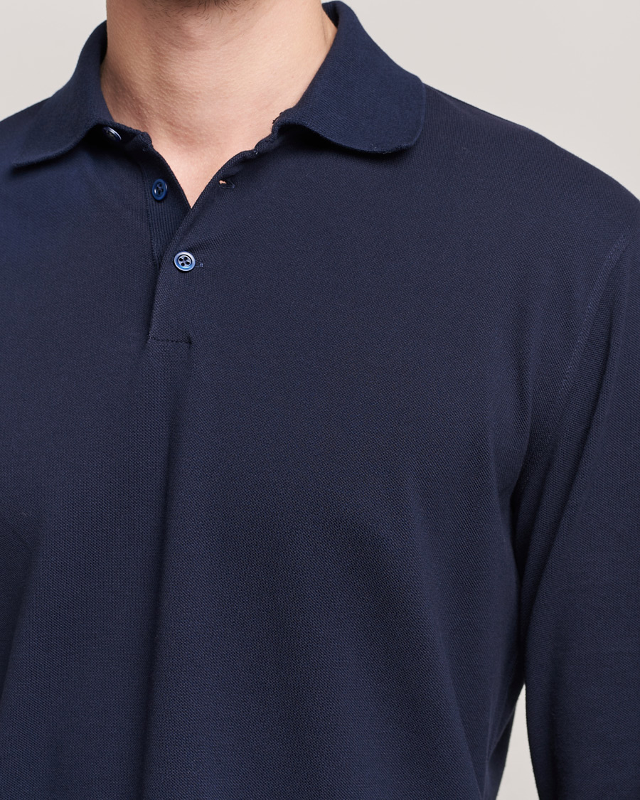 Men | Sweaters & Knitwear | Brunello Cucinelli | Long Sleeve Polo Navy