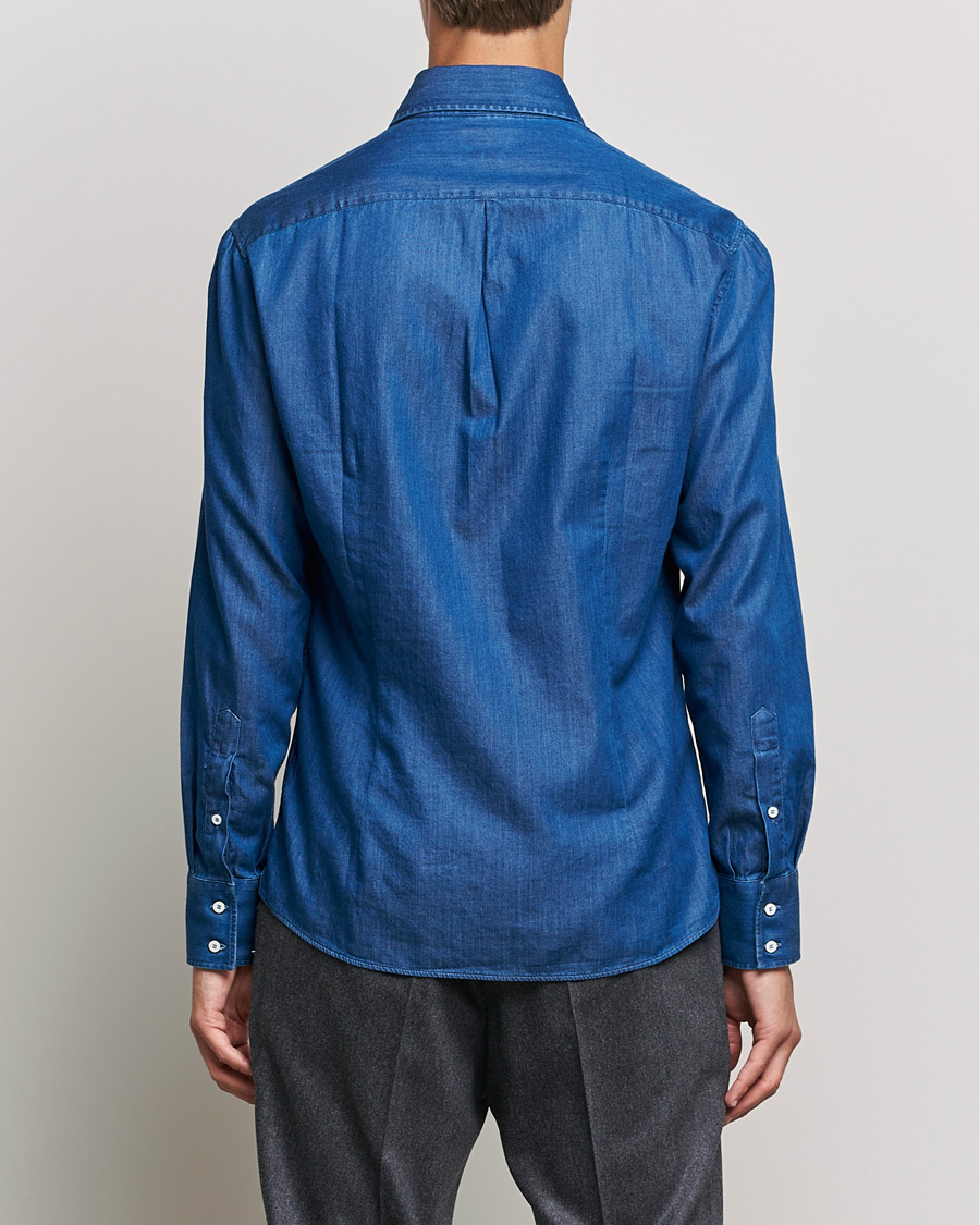 Men | Shirts | Brunello Cucinelli | Slim Fit Denim Shirt Dark Indigo