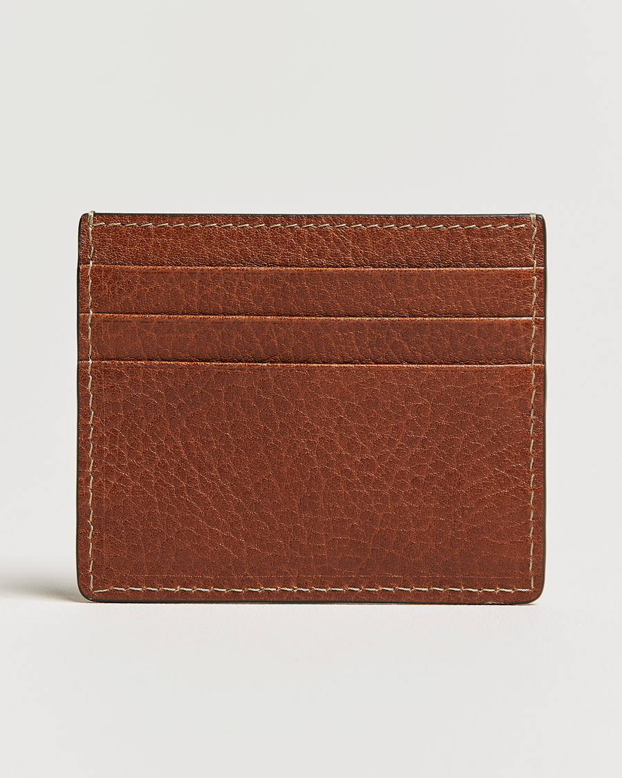 Men | Brunello Cucinelli Grain Leather Card Holder Cognac | Brunello Cucinelli | Grain Leather Card Holder Cognac