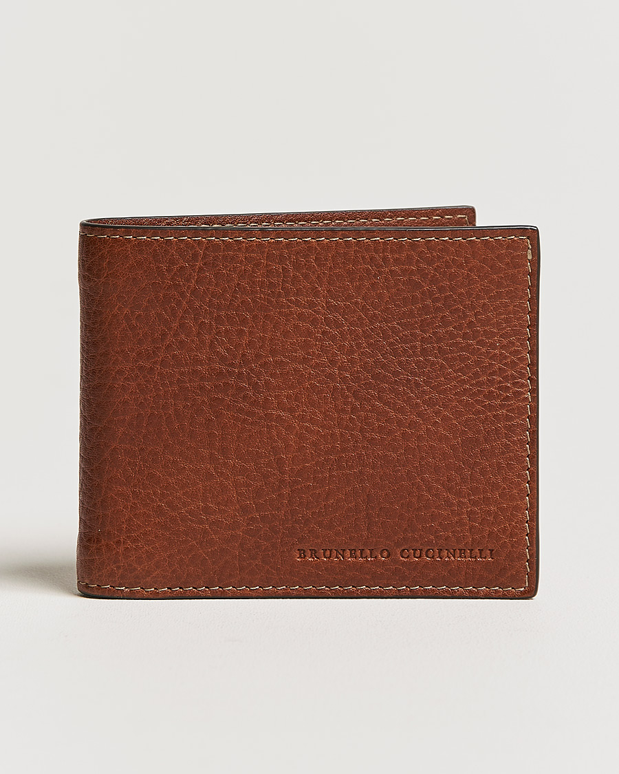 Men | Brunello Cucinelli Grain Leather Wallet Cognac | Brunello Cucinelli | Grain Leather Wallet Cognac