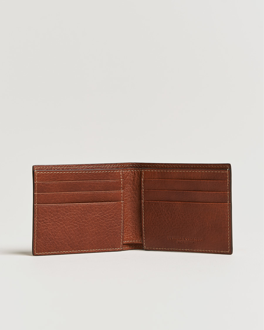 Men | Brunello Cucinelli Grain Leather Wallet Cognac | Brunello Cucinelli | Grain Leather Wallet Cognac