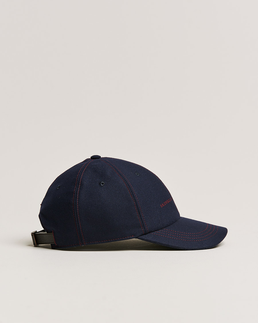 Men | Hats & Caps | Brunello Cucinelli | Flannel Baseball Cap Navy