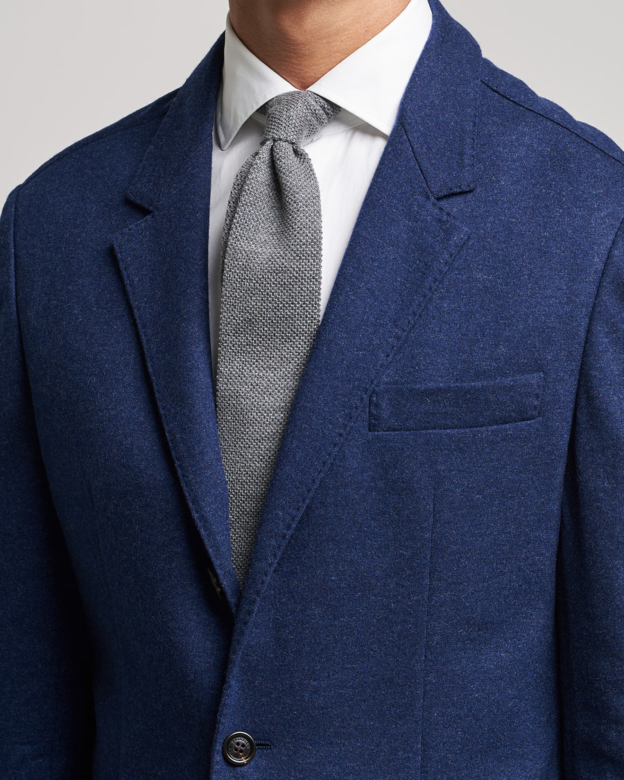 Men | Ties | Brunello Cucinelli | Knitted Wool Tie Navy