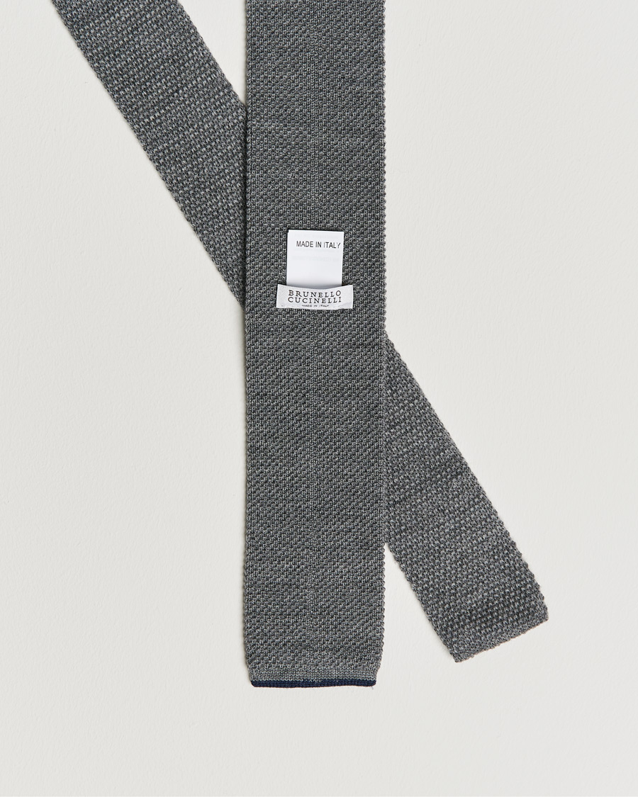 Men | Ties | Brunello Cucinelli | Knitted Wool Tie Navy