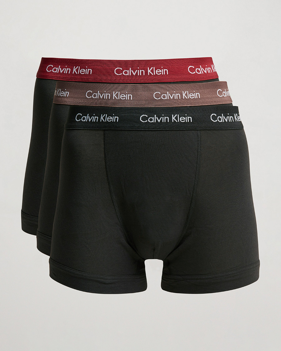 Men | Underwear & Socks | Calvin Klein | Cotton Stretch 3-Pack Trunk Camel/Black/Red
