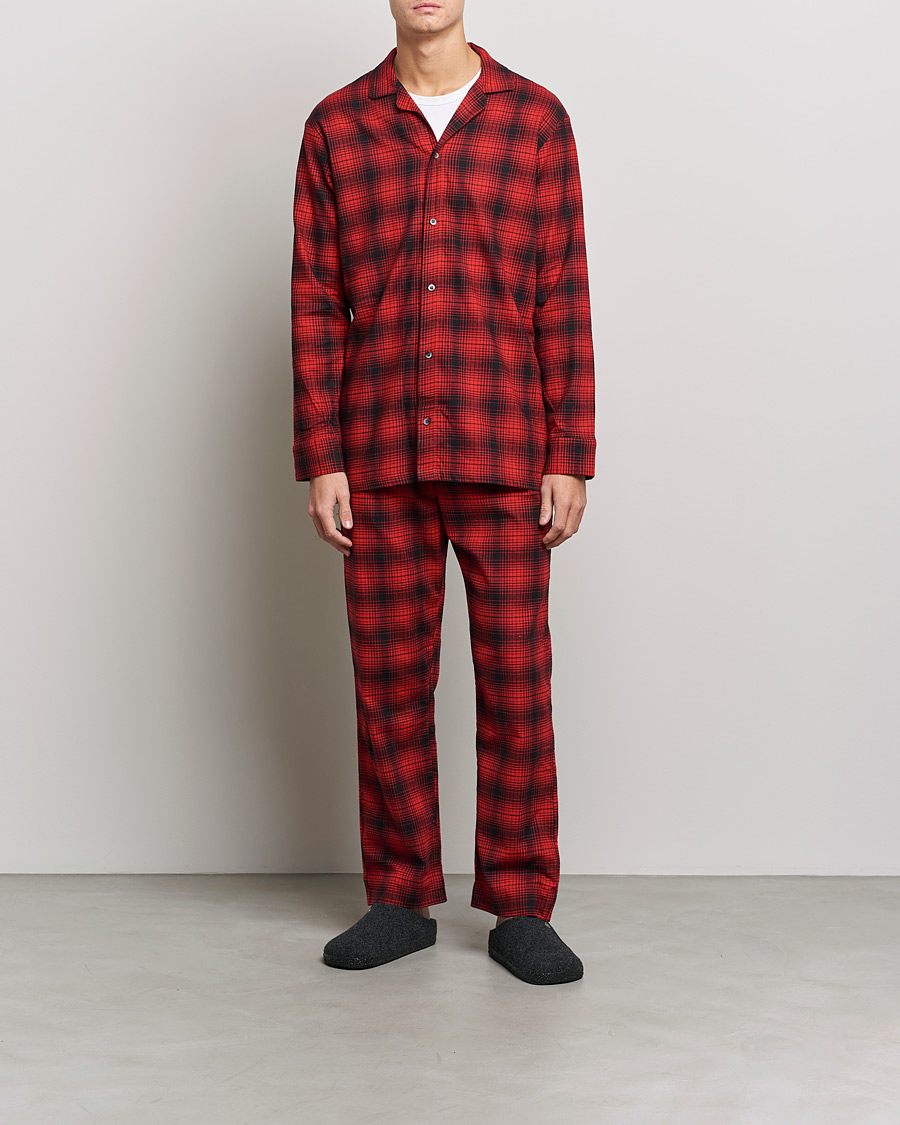 Men | Pyjamas & Robes | Calvin Klein | Cotton Checked Pyajama Set Red/Black