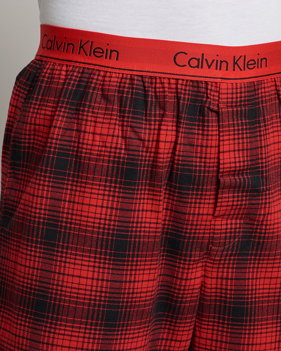 Men | Pyjamas & Robes | Calvin Klein | Cotton Checked Pyajama Set Red/Black