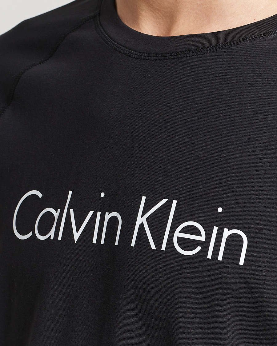 Men | Pyjamas & Robes | Calvin Klein | Logo Long Sleeve Pyjama Set Black/White