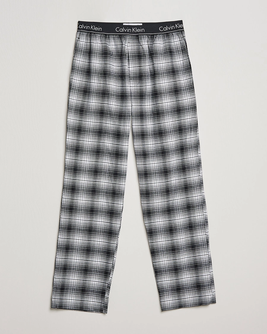 Men | Pyjamas & Robes | Calvin Klein | Brushed Cotton Checked Pyjama Pants Black/White