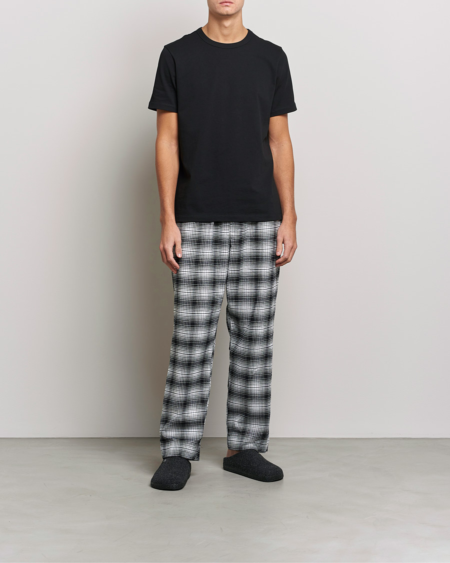 Men | Pyjamas & Robes | Calvin Klein | Brushed Cotton Checked Pyjama Pants Black/White