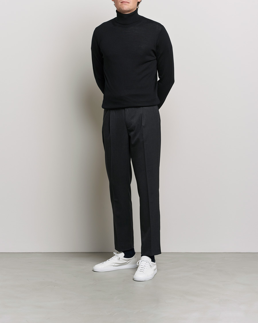 Men | Sweaters & Knitwear | Calvin Klein | Superior Wool Rollneck Black