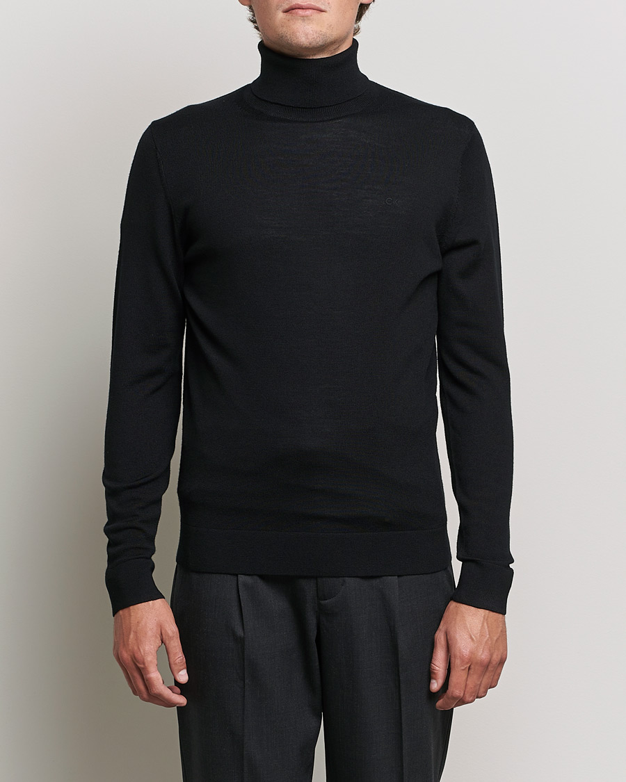 Men | Sweaters & Knitwear | Calvin Klein | Superior Wool Rollneck Black