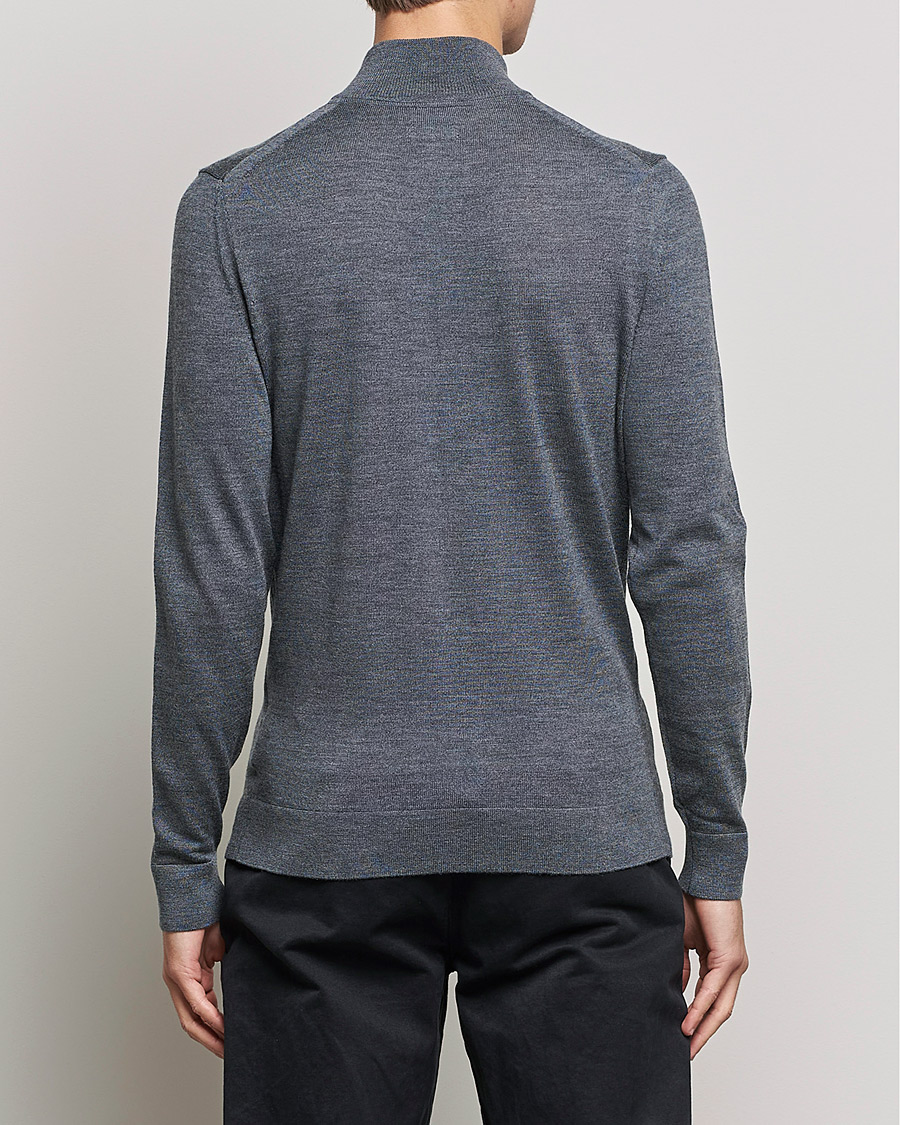 Men | Sweaters & Knitwear | Calvin Klein | Superior Wool Full Zip Sweater Dark Grey Heather