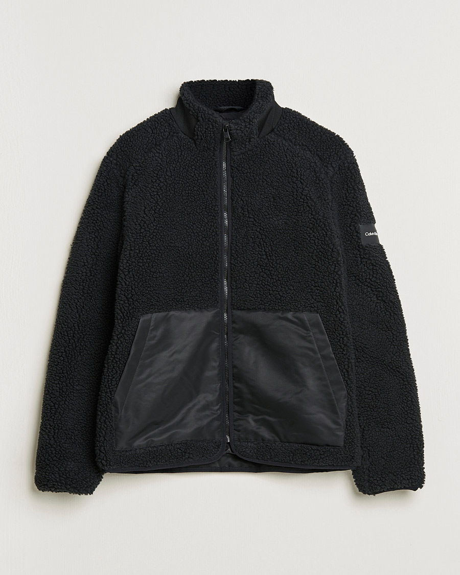 Men | Sweaters & Knitwear | Calvin Klein | Teddy Full Zip Sweater Black