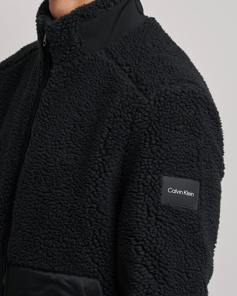 Men | Sweaters & Knitwear | Calvin Klein | Teddy Full Zip Sweater Black