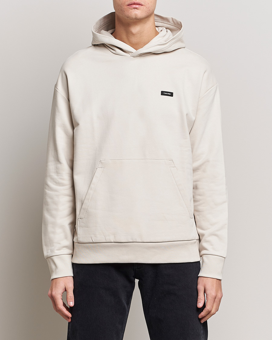 Men | Sweaters & Knitwear | Calvin Klein | Cotton Comfort Hoodie Stony Beige