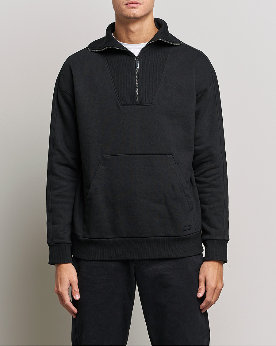 Men | Calvin Klein | Calvin Klein | Heavy Fleece Half Zip Sweater Black