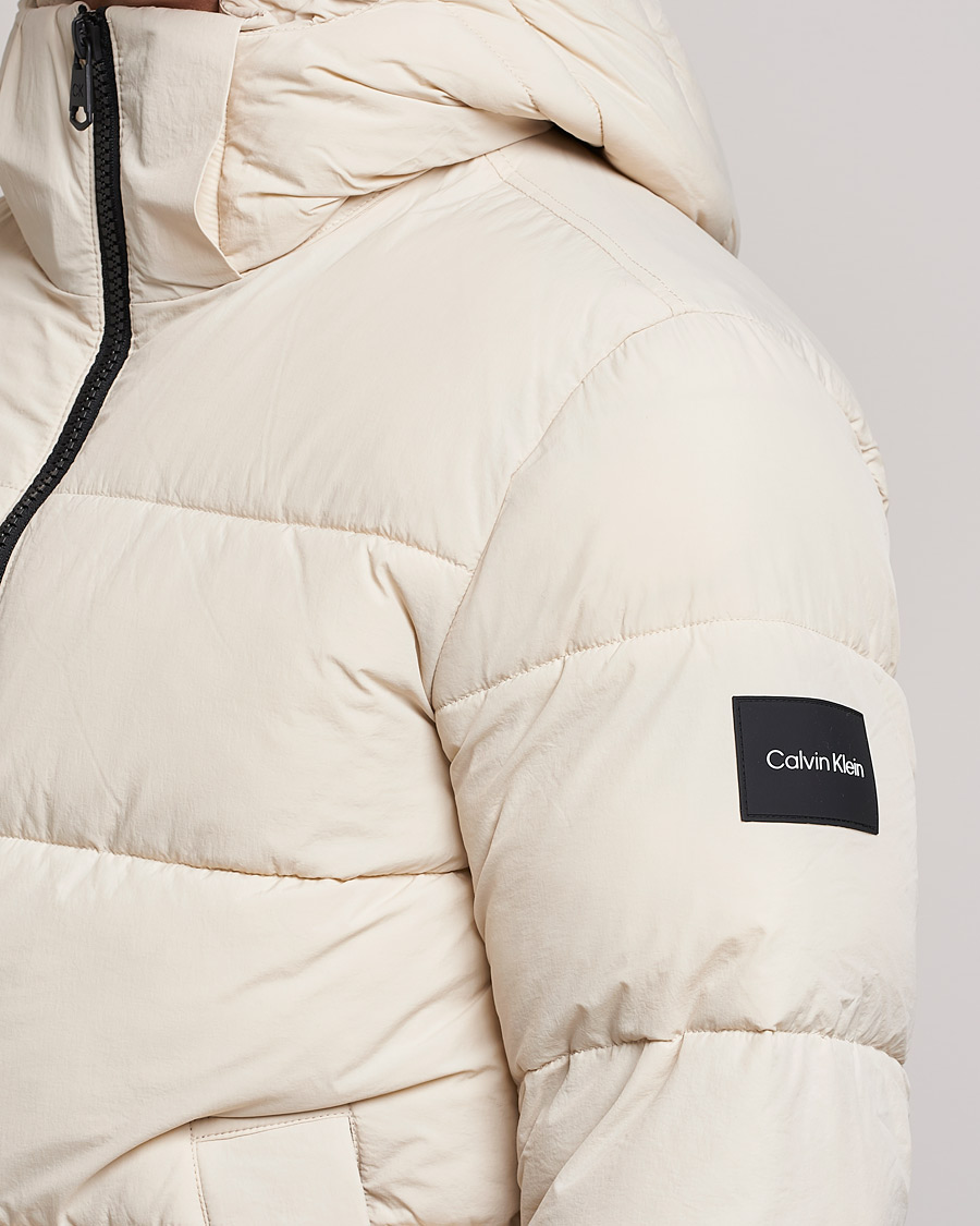 Men | Coats & Jackets | Calvin Klein | Crinkle Nylon Puffer Jacket Stony Beige