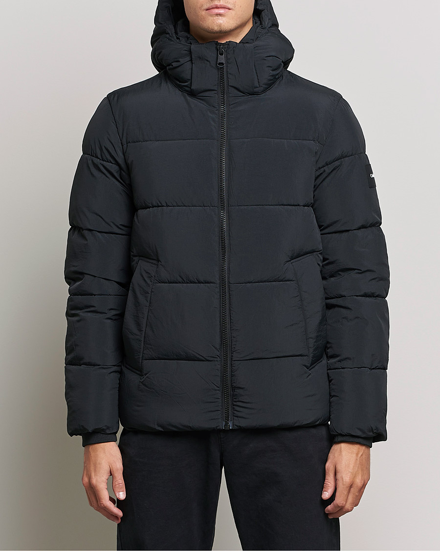 Men | Coats & Jackets | Calvin Klein | Crinkle Nylon Puffer Jacket Black