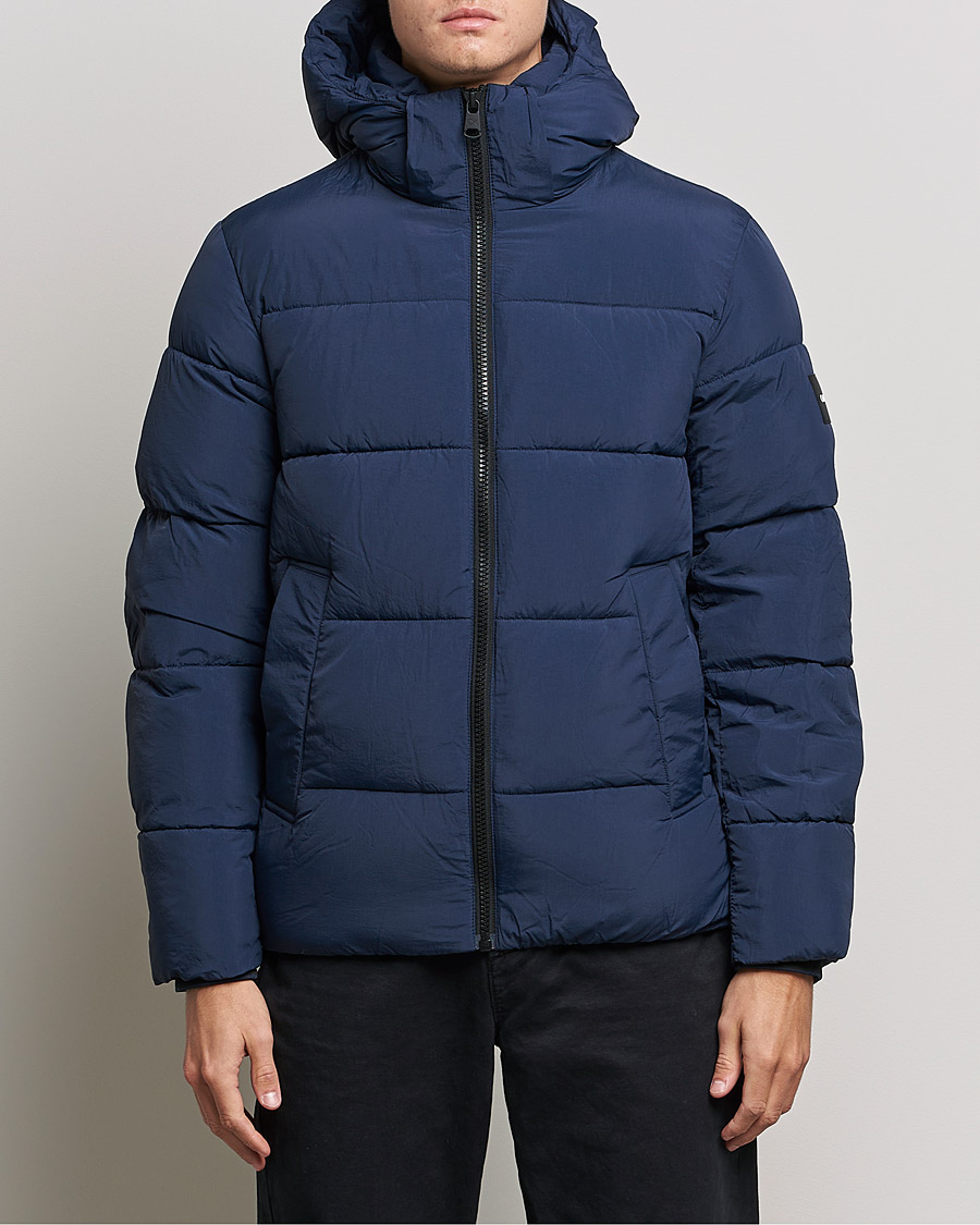 Men | Coats & Jackets | Calvin Klein | Crinkle Nylon Puffer Jacket Navy