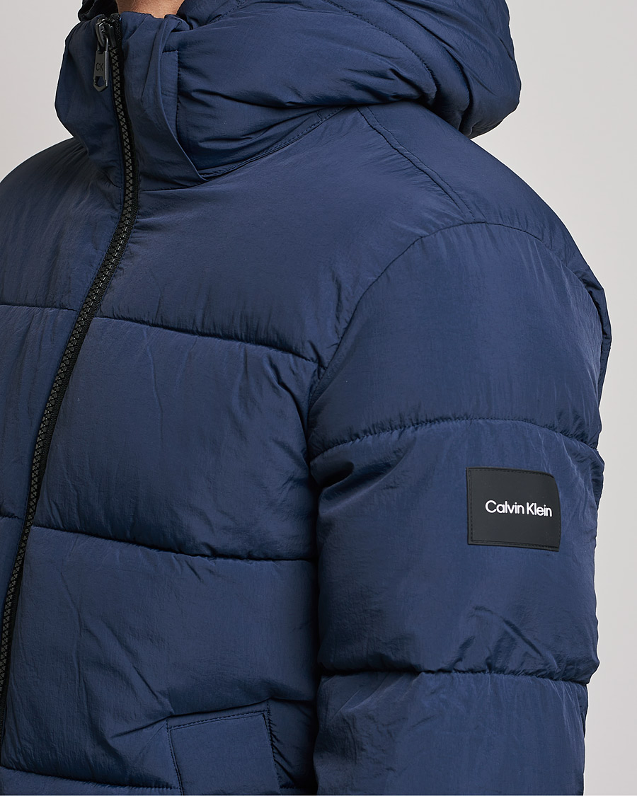 Men | Coats & Jackets | Calvin Klein | Crinkle Nylon Puffer Jacket Navy