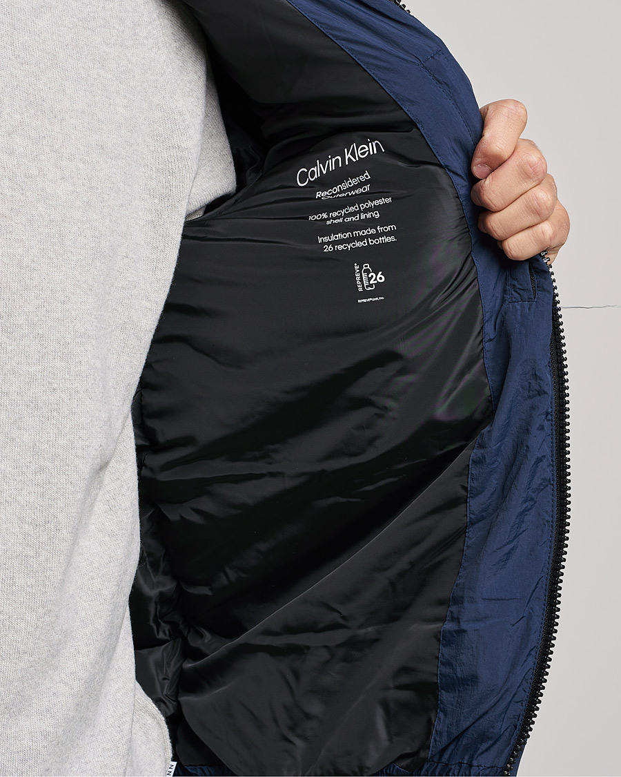 Men | Coats & Jackets | Calvin Klein | Crinkle Nylon Puffer Jacket Navy