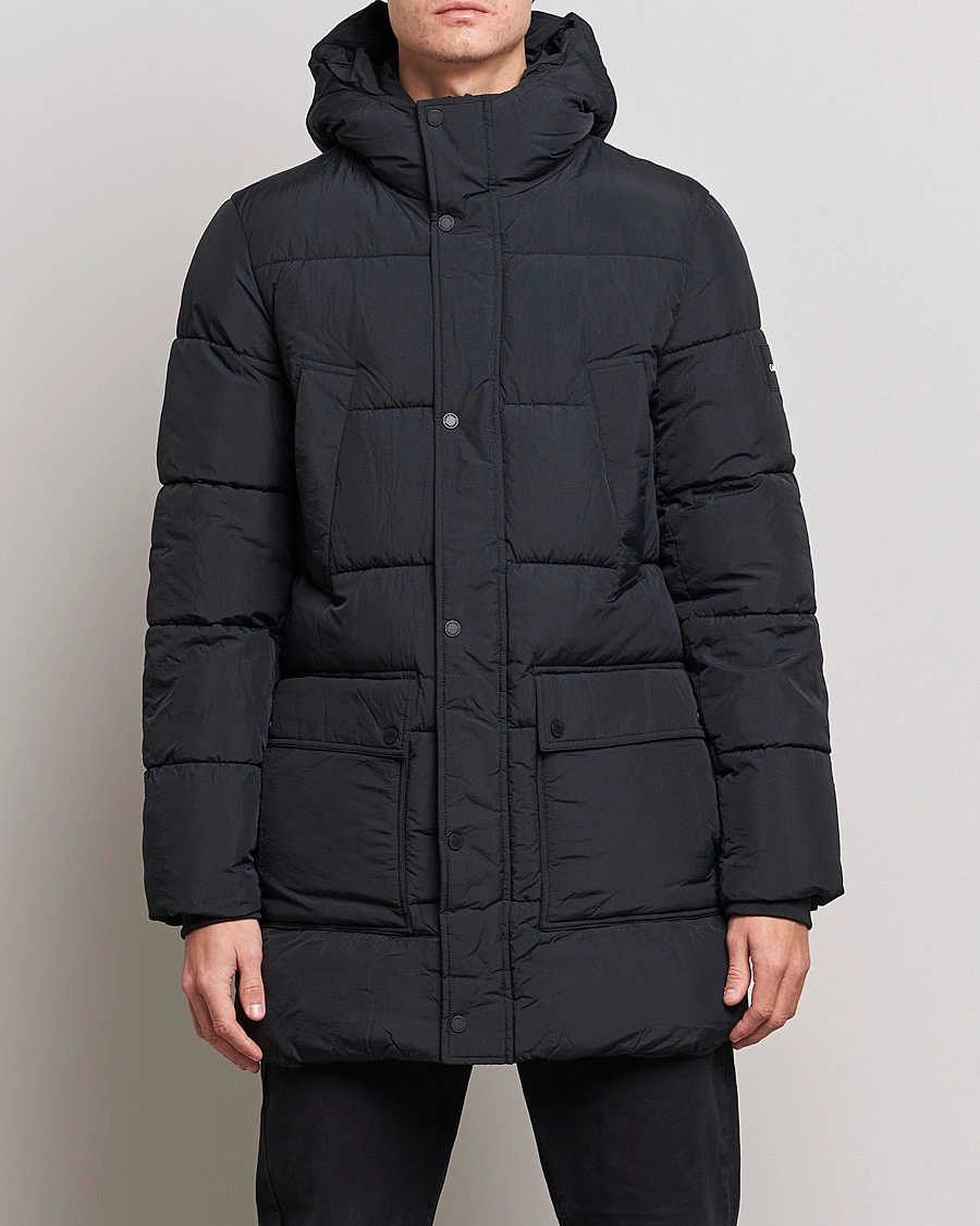 Men | Coats & Jackets | Calvin Klein | Crinkle Nylon Long Puffer Jacker Black
