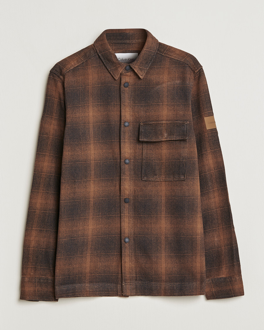 Men | Shirts | Calvin Klein | Blurred Checked Overshirt Chester Brown