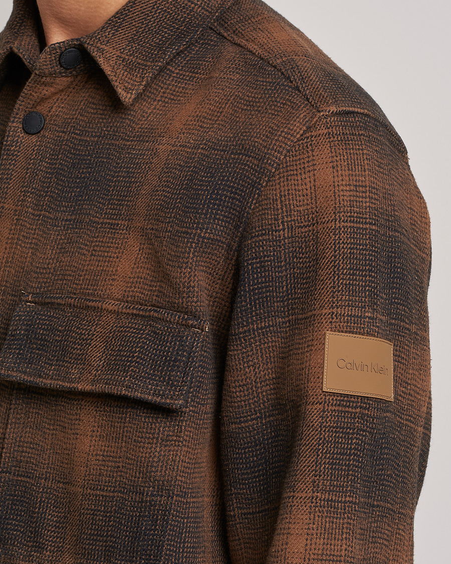Men | Shirts | Calvin Klein | Blurred Checked Overshirt Chester Brown