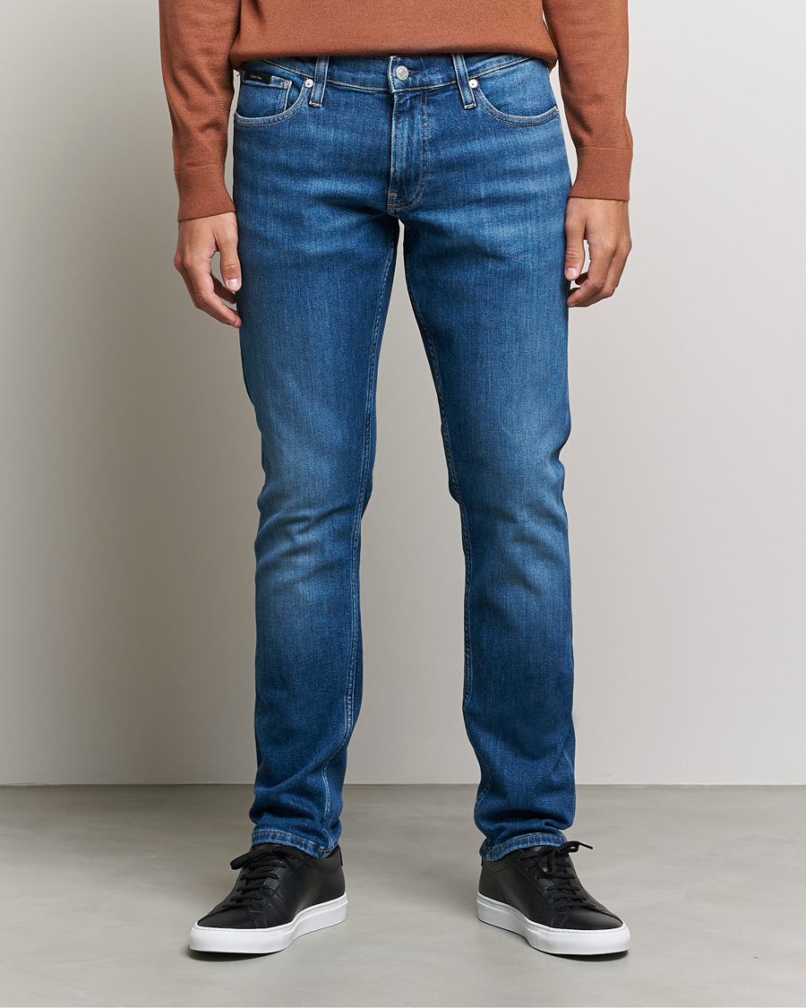 Calvin Klein Slim Lewis Stretch Jeans Medium Blue at | Stretchjeans