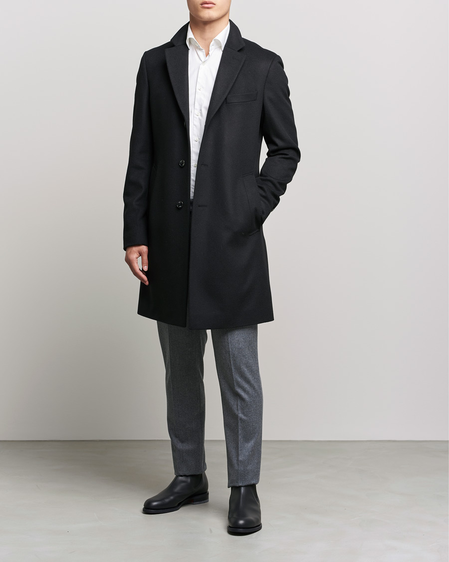 Men | Coats & Jackets | BOSS BLACK | BOSS Hyde Wool/Cashmere Coat Black