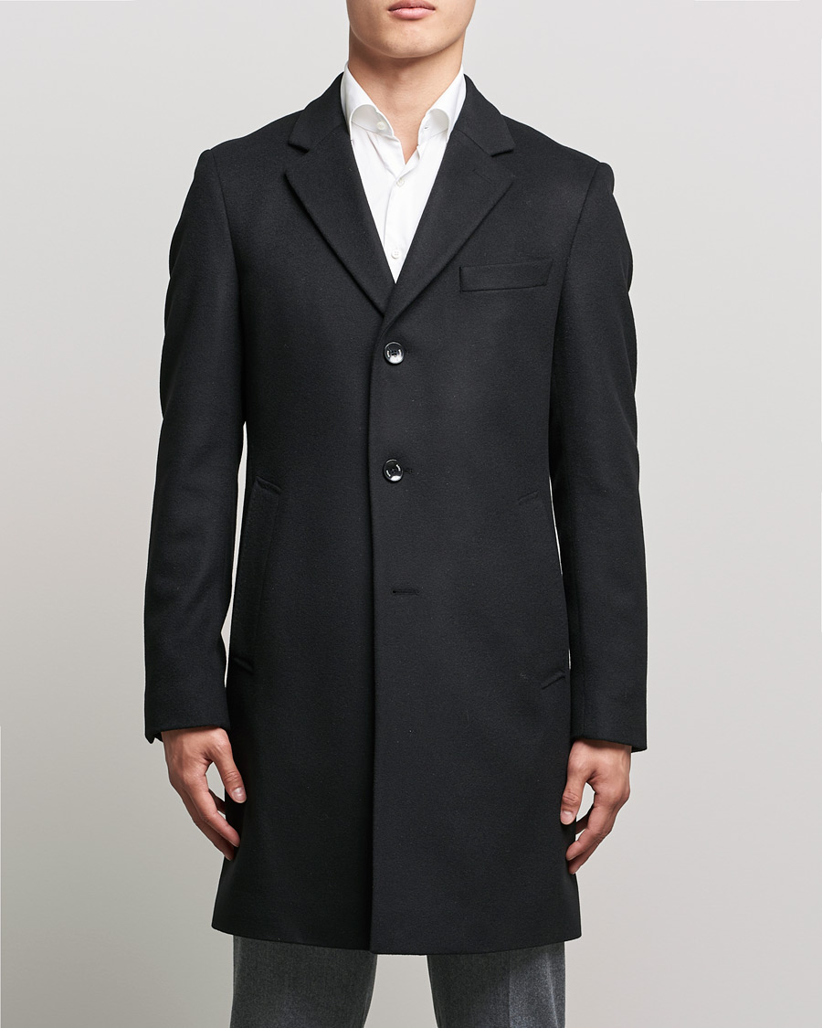 Men | Coats & Jackets | BOSS BLACK | BOSS Hyde Wool/Cashmere Coat Black