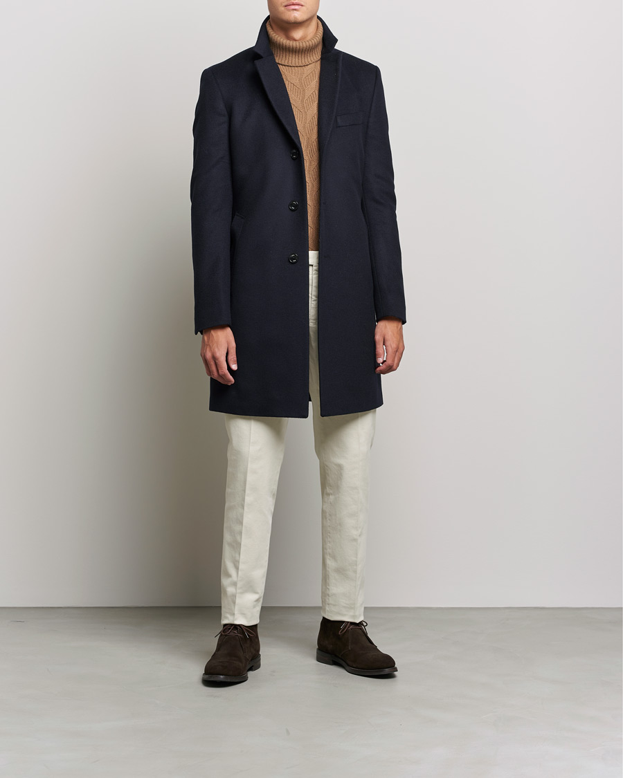 Men | Coats & Jackets | BOSS BLACK | BOSS Hyde Wool/Cashmere Coat Dark Blue