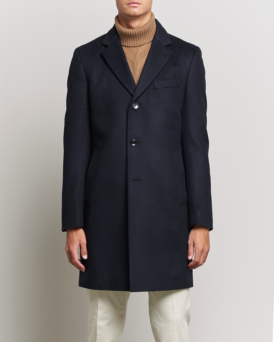 Men | Coats & Jackets | BOSS BLACK | BOSS Hyde Wool/Cashmere Coat Dark Blue