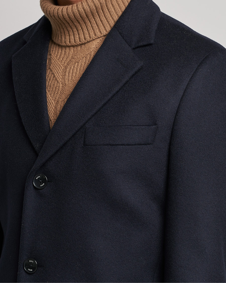 Men | Coats & Jackets | BOSS BLACK | BOSS Hyde Wool/Cashmere Coat Dark Blue