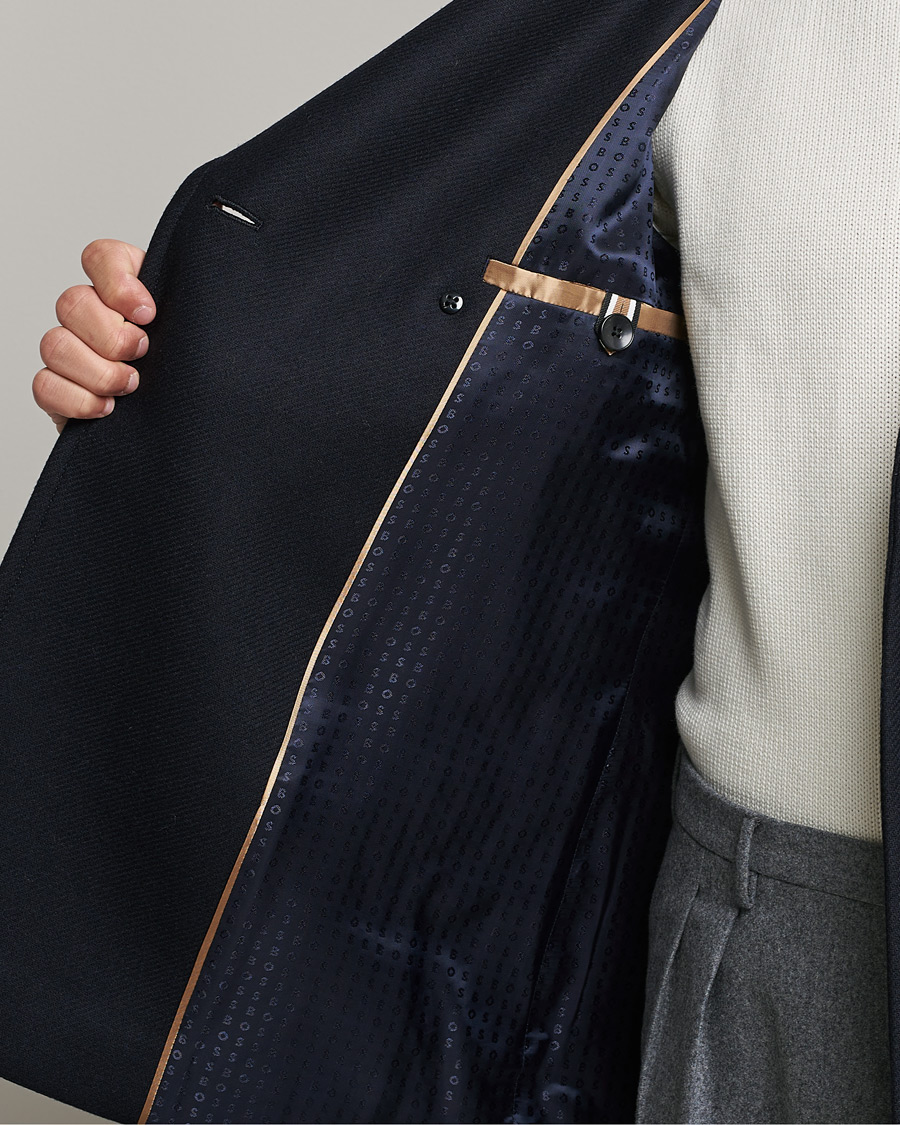 Men | Coats & Jackets | BOSS BLACK | Hyde Peacoat Dark Blue