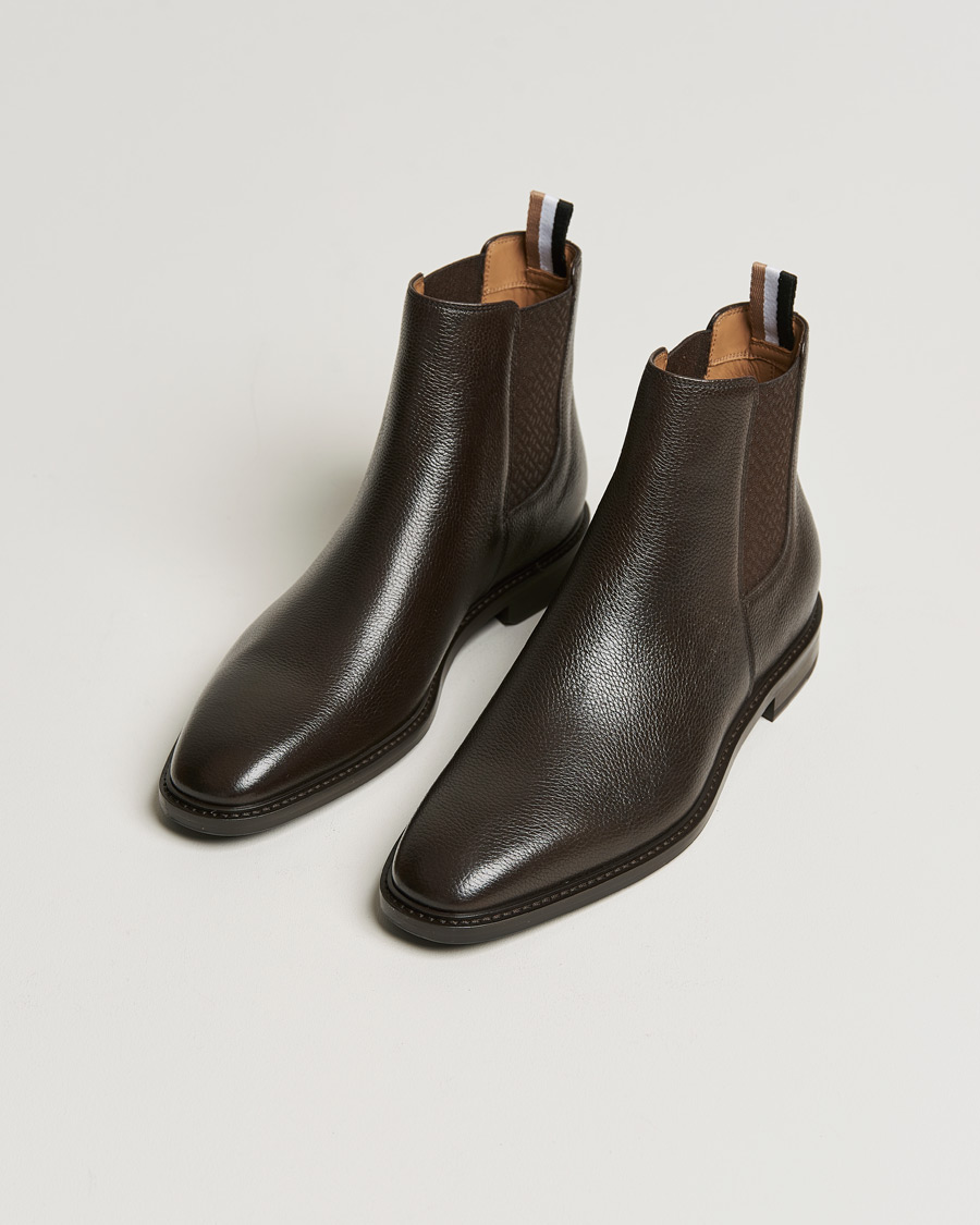 Men | Boots | BOSS | Lisbon Leather Chelsea Boots Dark Brown