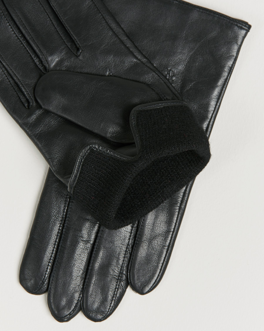 Men | Gloves | BOSS | Hainz Leather Gloves Black
