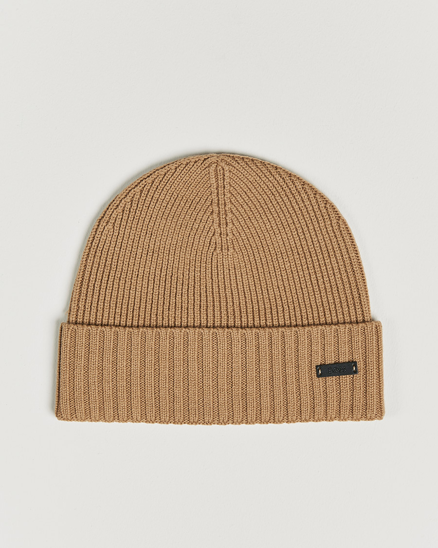 Men | Fati Beanie Medium Beige | BOSS BLACK | Fati Beanie Medium Beige