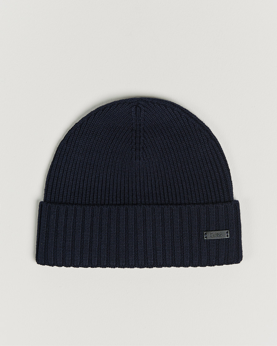 Men | BOSS Fati Beanie Dark Blue | BOSS BLACK | BOSS Fati Beanie Dark Blue