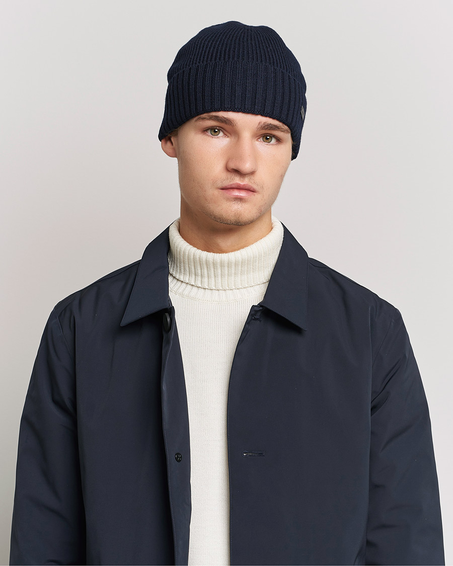 Men | BOSS Fati Beanie Dark Blue | BOSS BLACK | BOSS Fati Beanie Dark Blue