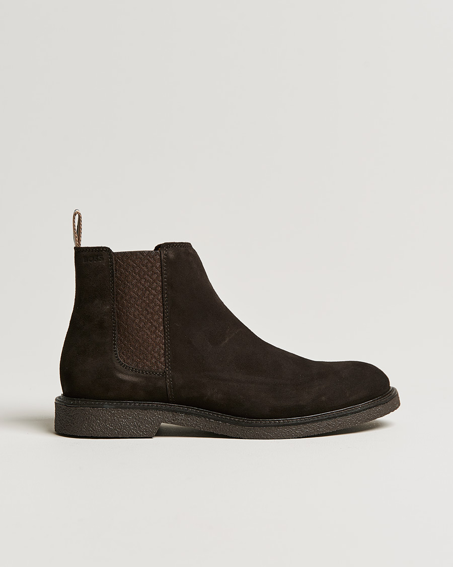 Men | Winter shoes | BOSS | Tunley Suede Chelsea Boots Dark Brown