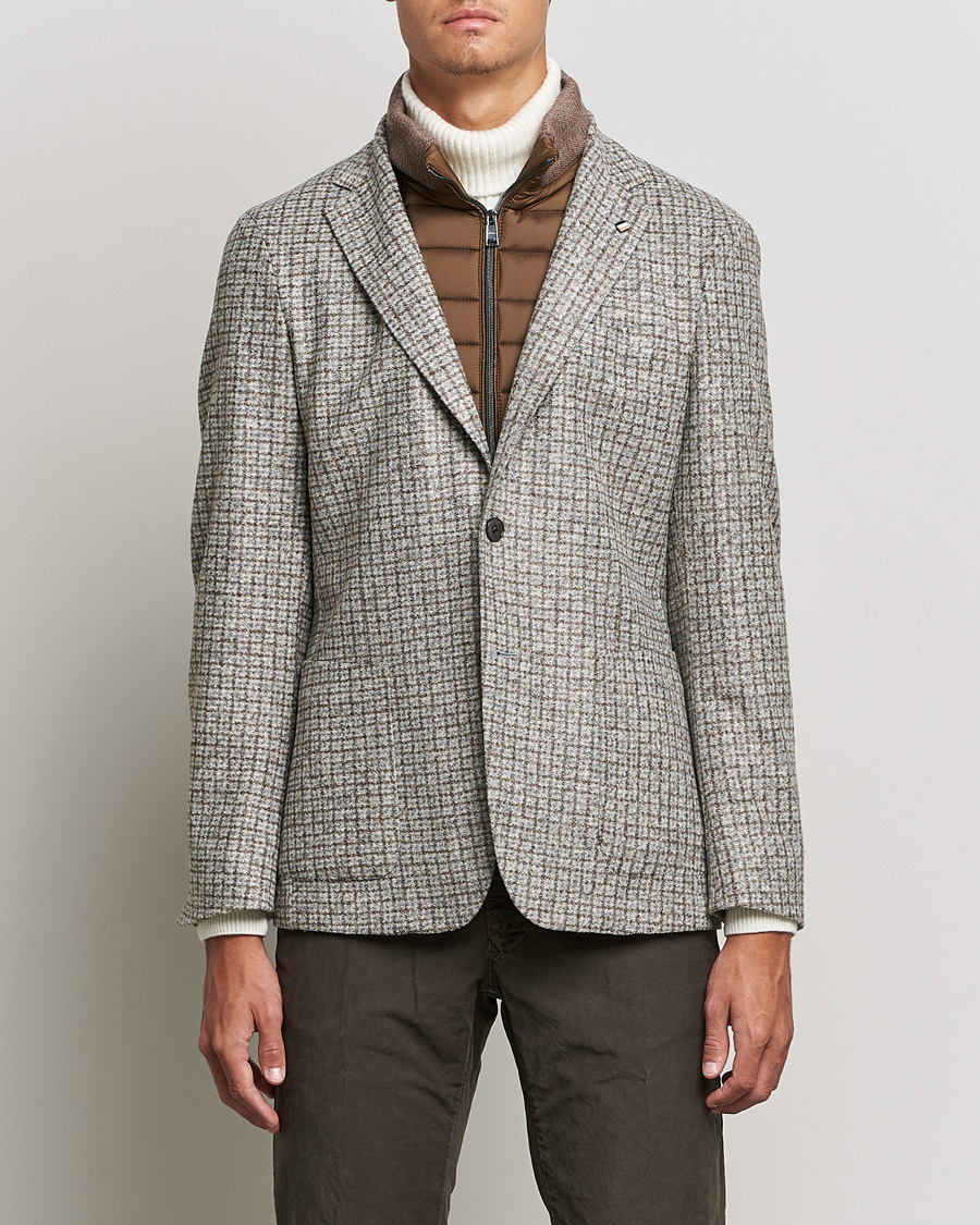 Men | Wool Blazers | BOSS | Hanry Wool Checked Patch Pocket Blazer Silver