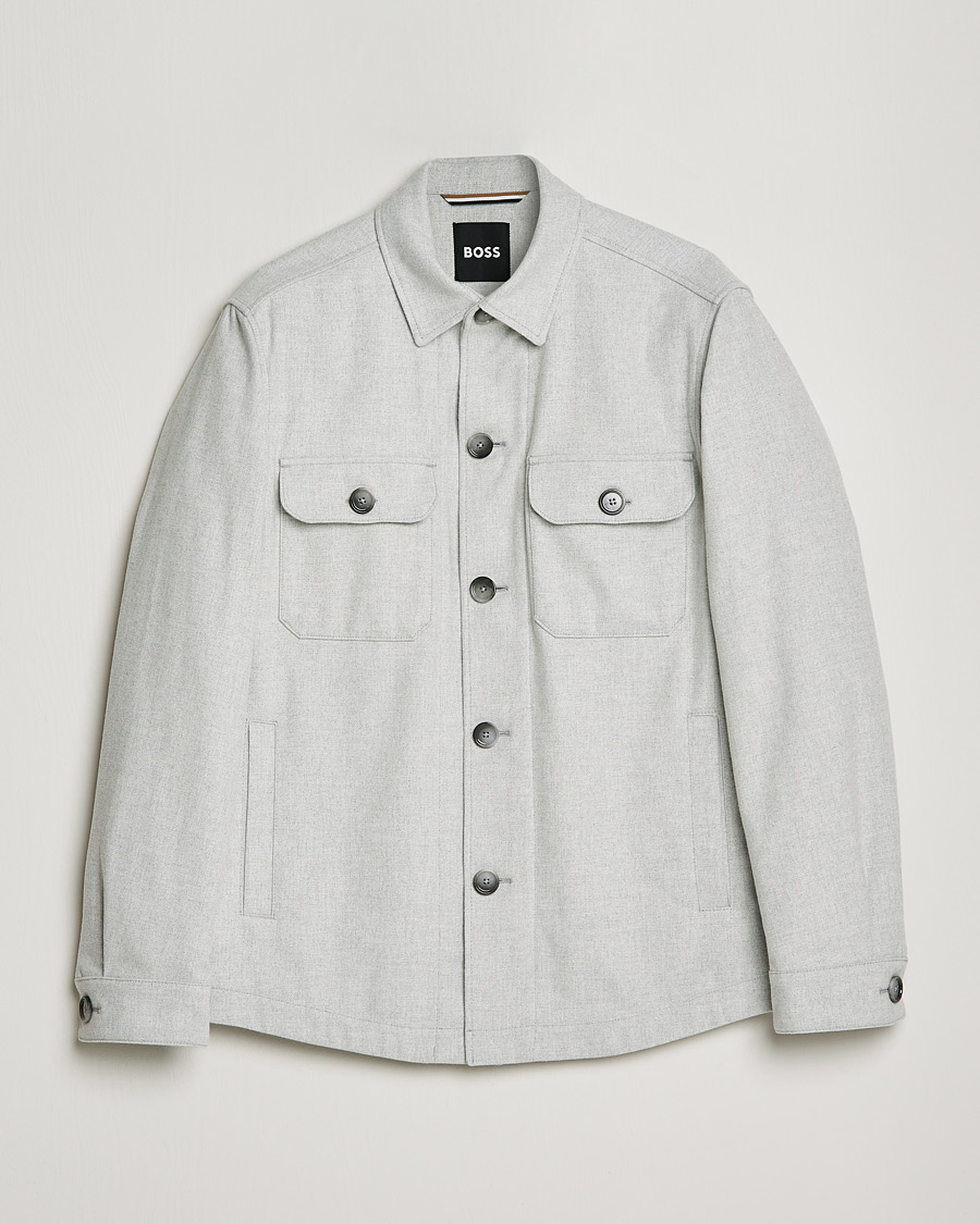 Men | Shirts | BOSS BLACK | Carper Overshirt Open Grey