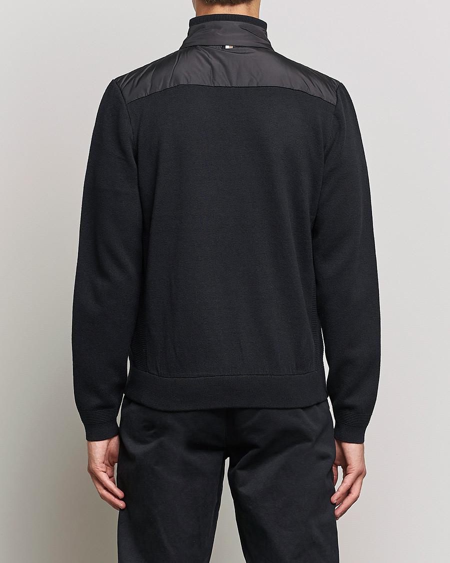 Men | Sweaters & Knitwear | BOSS BLACK | BOSS Lavando Hybrid Full Zip Black