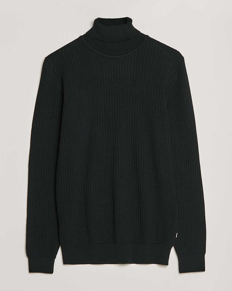 Men | Sweaters & Knitwear | BOSS BLACK | Lanerio Chunky Structured Polo Black