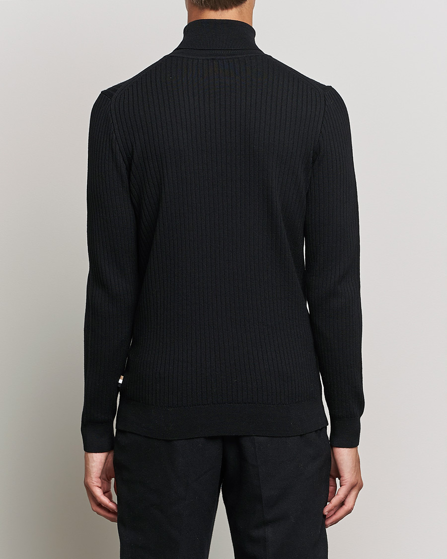 Men | Sweaters & Knitwear | BOSS BLACK | Lanerio Chunky Structured Polo Black