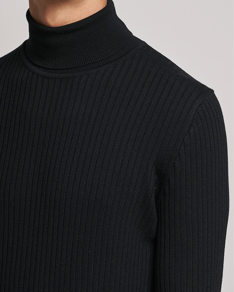 Men | Sweaters & Knitwear | BOSS BLACK | Lanerio Chunky Structured Polo Black